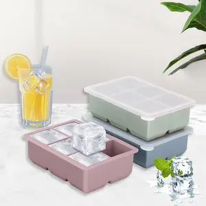 Silicone Ice Cube Trays 3 Pcs Large Size Silicone Ice Cube Molds with, Ice cube tray, Silicone ice cube tray, Silicone molds, Ice cube tray with lid, Leak Proof Removable Lid Square Ice Cube Tray And BPA Free for Cocktail, Whiskey, Stackable Flexible Ice