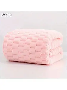 2 Pack Ultra Soft Microfiber Bath Towels - Quick Dry Super Absorbent Gym Towels, 27.5x55.1 Inches Checkered Design, Lightweight Travel Towels for Gym Spa Beach, Multiple Colors