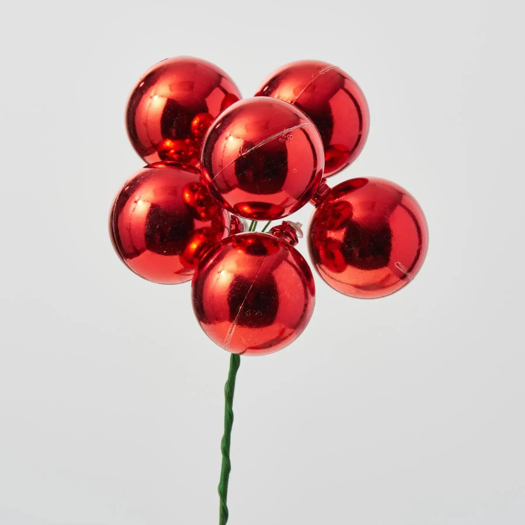 8" Shiny Glossy Red VP Ball Ornament, Festive Holiday Decor Accent for Christmas Tree Pick, Shine