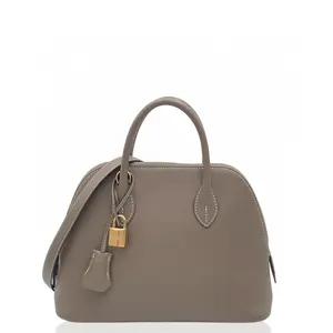 Pre-owned HERMÈS Leather tote bags Hermes Bolide 25 Epsom 18 Etoupe (0522p6)