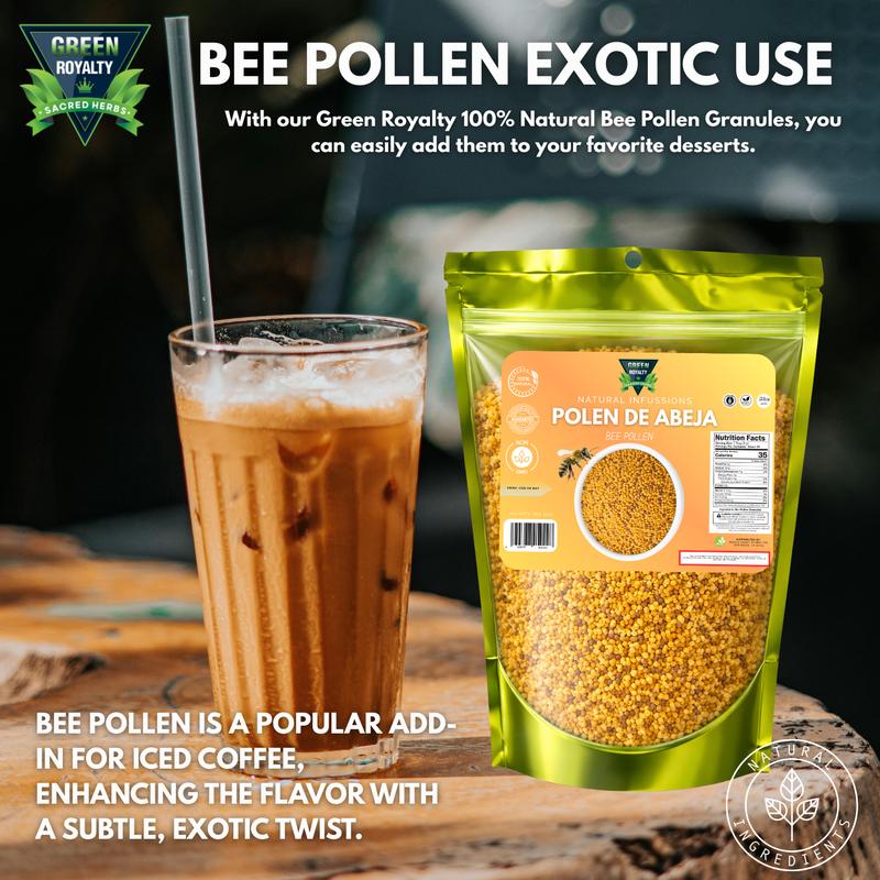 Green Royalty Bee Pollen 10oz Vitamin Supplement for Health & Energy Boost - Natural Infusions for Metabolism Support & Antioxidant Rich