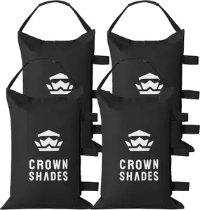 CROWN SHADES Sand Bags for Canopy Legs (120 LBS) Sandbags for Weight, Canopy Weights, Pop Up Tent Weights Bags, Black
