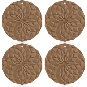 Trivet Mats - 4 Pack Pot Holders - 7.4'' Thickened Hot Pads for Hot pots, Pans and Dishes, Heat Resistant  Trivet for Table and Counter Top Coffee