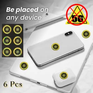 [12 pcs]EMF Protection for Phone Anti-Radiation stickers Quantum Shield for Phone, Airpods, Fridge, and Laptop - 99.99% Less Mobile Radiation Electronic Accessories EMFProtectionStickers Gold/Silver for Devices Smartphone Cellphone