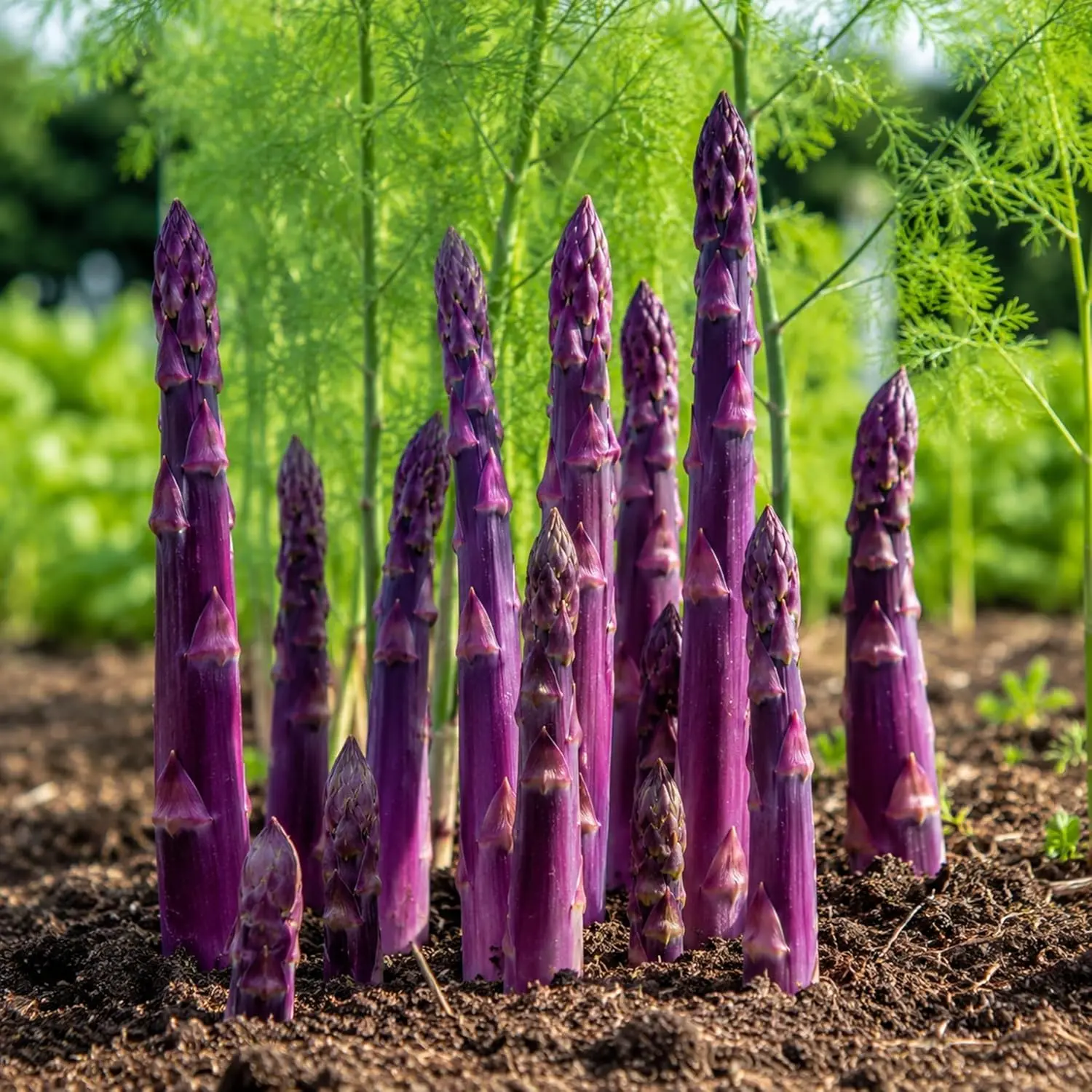 Purple Passion Asparagus Crowns | 2 Year Bare Root Live Plants | Sweet Purple Asparagus Variety | Cold Hardy High Yield Perennial Garden Roots - Healthy Crowns