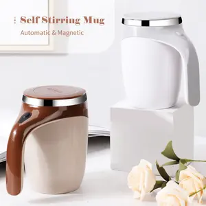 Electric Self-Stirring Mug - Reusable, Washable Stainless Steel Coffee Cup with Lid, 1-Touch Mixing for Coffee, Tea, Portable Daily Use Tumbler (Party Gift for Home Supplies), Reuse