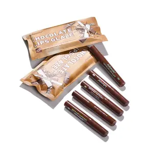 Chocolate Matte Lip Gloss Set, 10pcs Waterproof Long Lasting Lip Gloss, Matte Lipstick, Suitable for All Occasions Lip Makeup