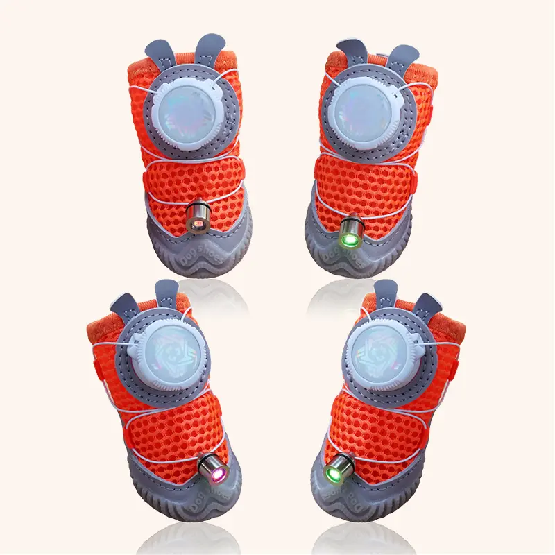 LED Dog Shoes for Small Dogs – Anti-Slip Light-Up Boots, Stay-On Design for Night Safety (4pcs) outdoorfun paw protection puppy gear
