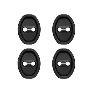 4PCS Car Door Lock Silicone Cover Sound Dampening Pad Silicone Car Door Latch Lock Cover Strike Protector Universal Latch Guard Slam Stopper Shock Absorber for Interior Auto Gate Latches