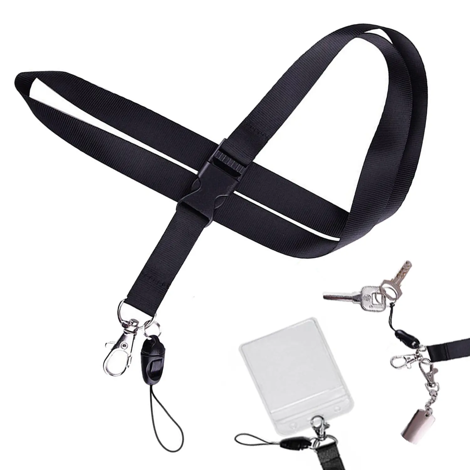 Personalized Lanyard with Name Tag, Custom Polyester Fiber Design, Solid Color ID Badge Holder for Office School Use