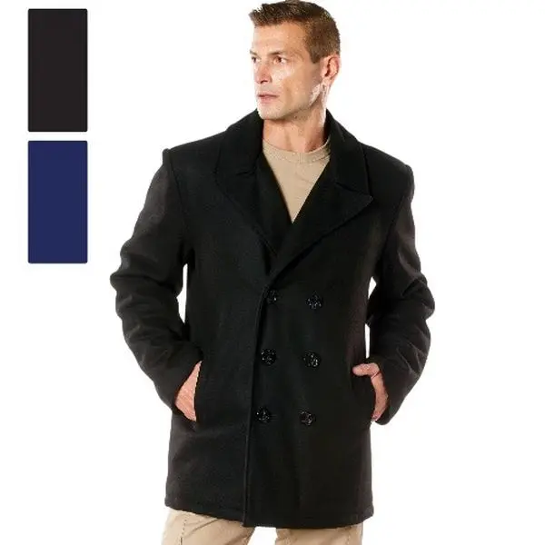 Naval Heritage Pea Coat - Men’s Cold Weather  Stylish Trench Coats Polyester, Wool Nylon