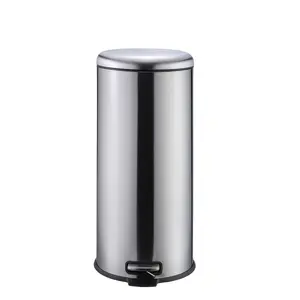 Large Capacity Indoor Recycling Bin – 8 Gallon/30L Stainless Steel Step-On Trash Can with Soft-Close Lid, Removable Inner Bucket – Home, Kitchen, Bathroom, Office