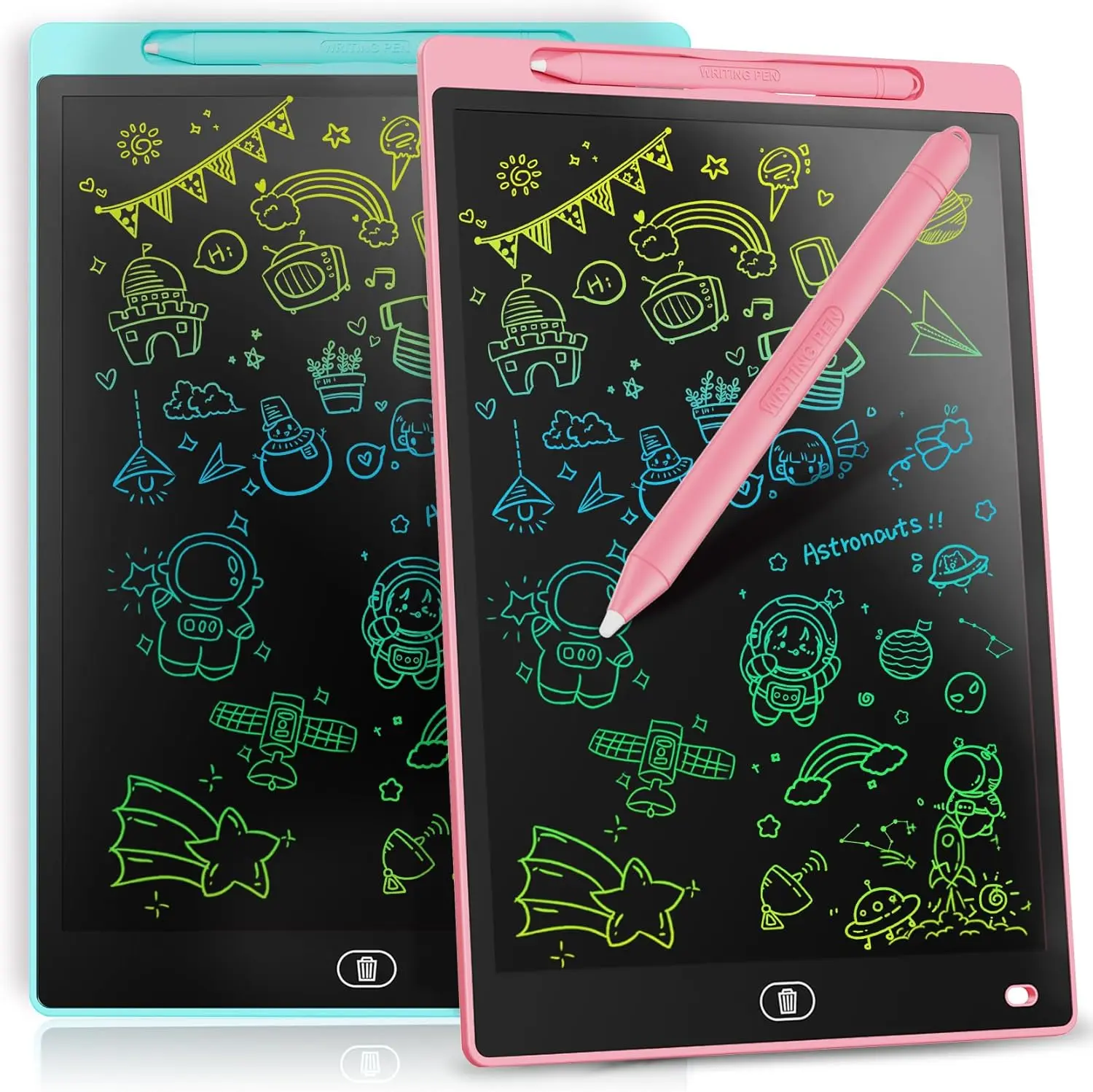 [2 Pack] LCD Writing Tablet 8.5-Inch Colorful Doodle Board, Toddler Learning Educational Toys Gifts for 3-8 Years Old Girls and Boys, Electronic Drawing Pad for Kids (Pink&Blue)