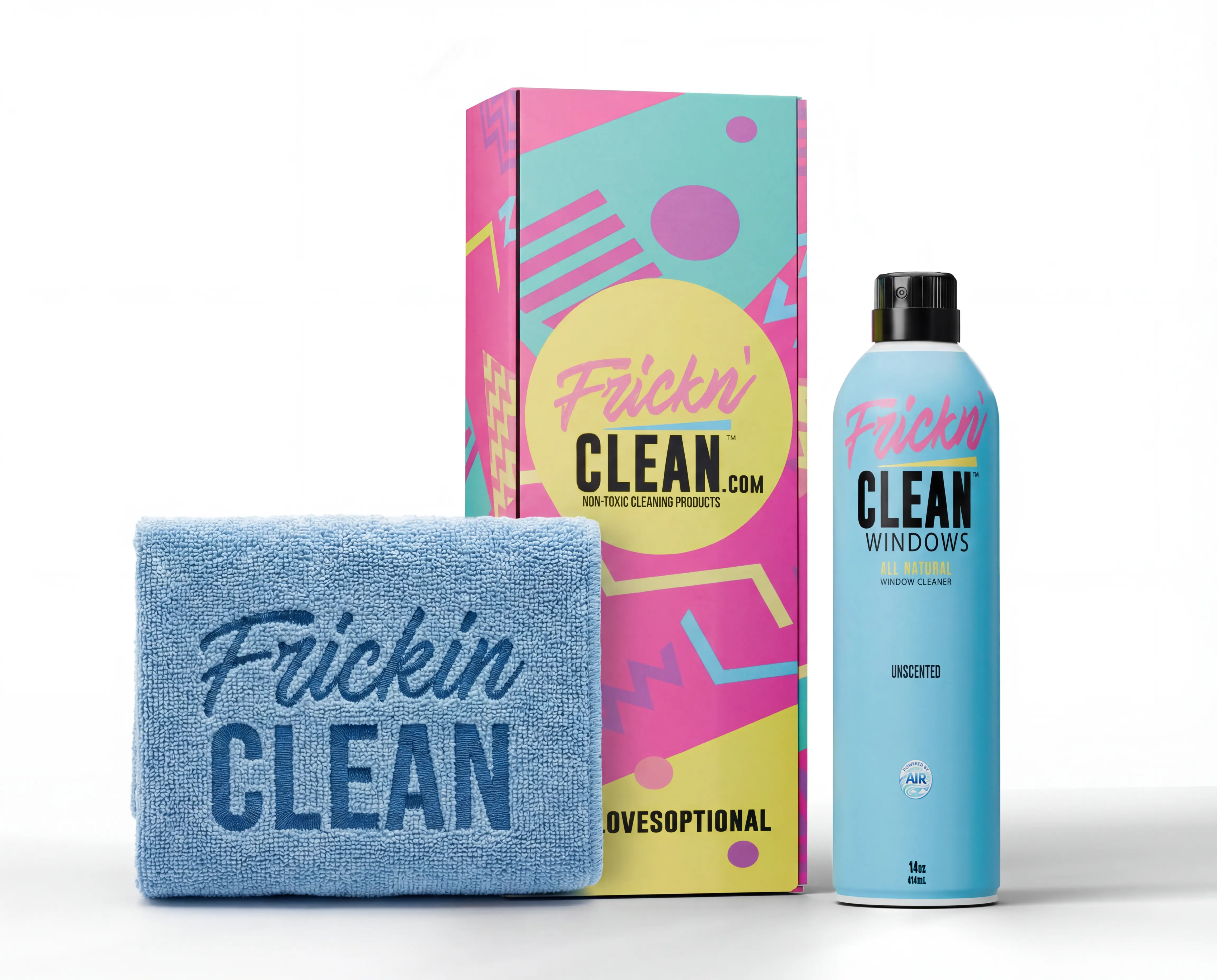 Lemongrass Hypoallergenic Glass Cleaner Spray - Non-Toxic, Ammonia-Free, Alcohol-Free Cleaning Agent - 14oz Aluminum Single Bottle (Unscented, No Residue) for Windows/Mirrors, Door Handles, Household Items Box Included