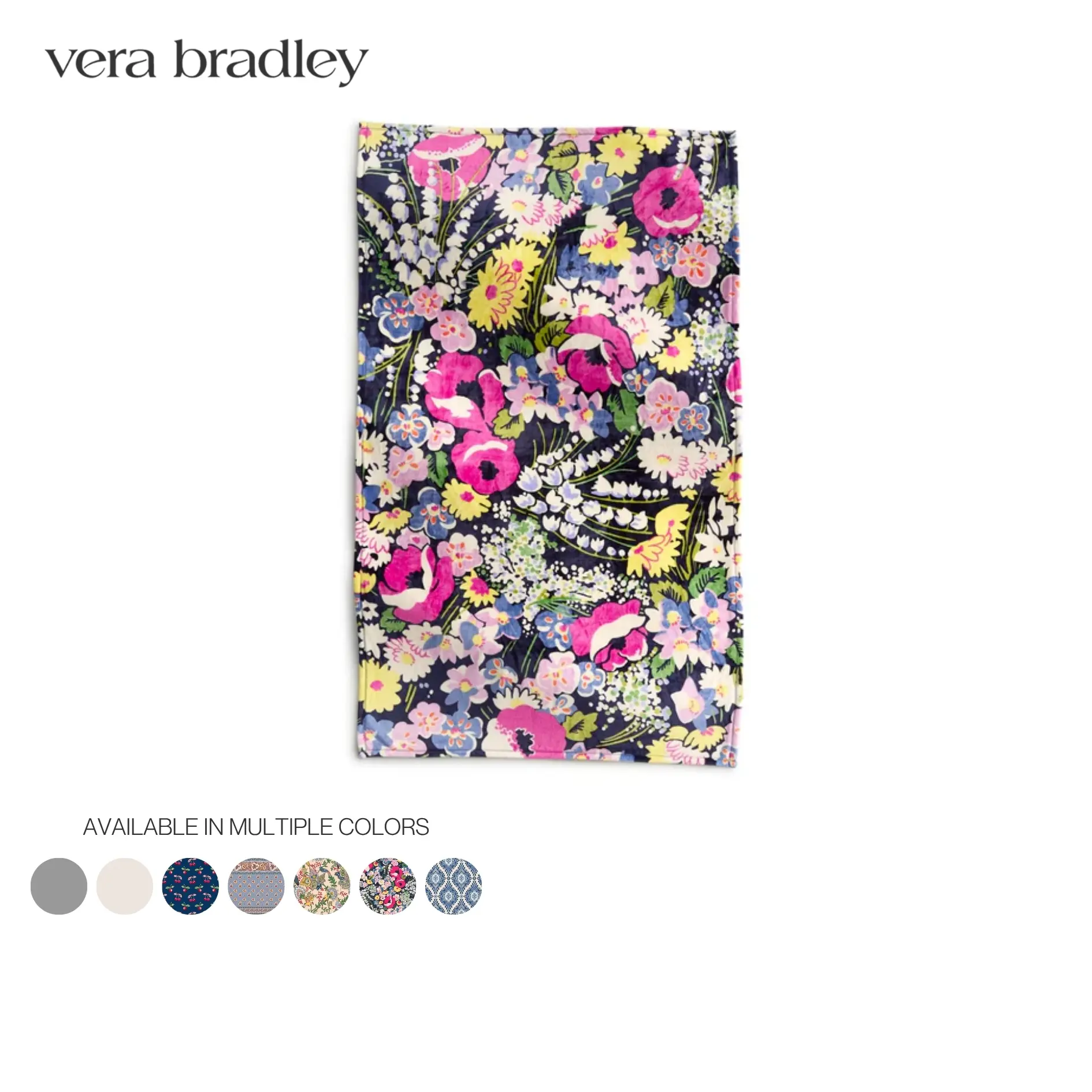 Vera Bradley Plush Throw Blanket | 50" x 80" Ultra-Soft Fleece Blanket for Sofa, Bed & Home