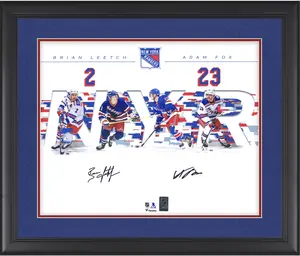Brian Leetch and Adam Fox New York Rangers Framed Autographed 16" x 20" Dual Photograph - Fanatics Authentic Certified