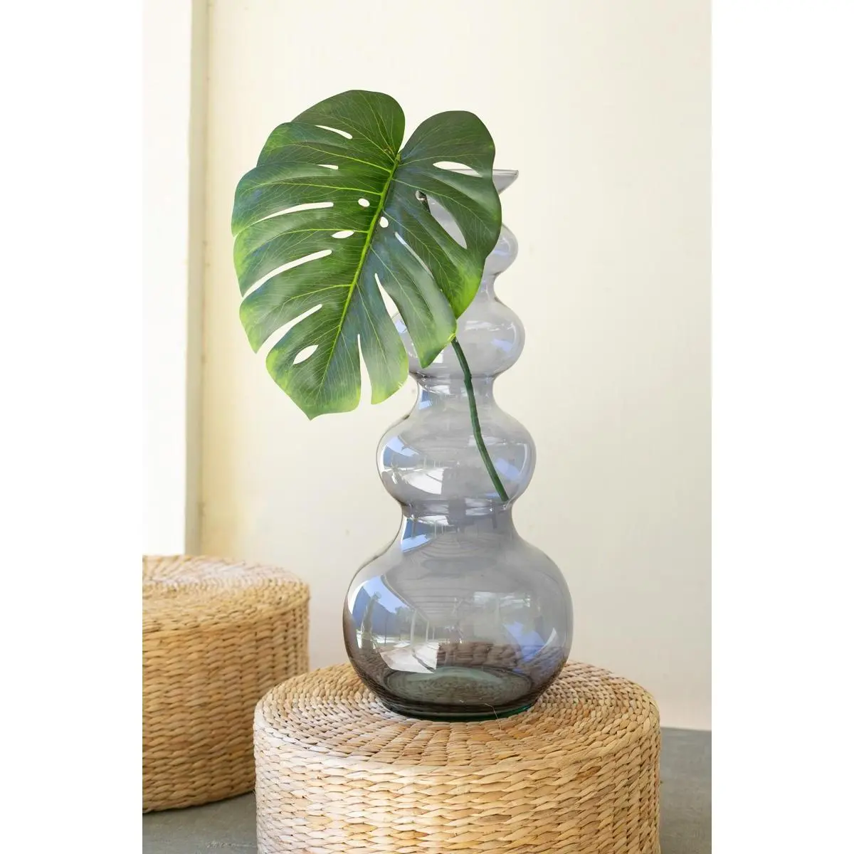 Large Recycled Glass Bubble Vase – Blue | Handblown Statement Vase
