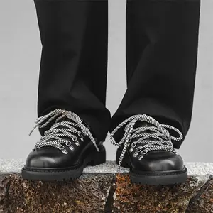 [All-Season Low Top Derby Sneakers] Men'S Classic Derby Sneakers, Solid Color, Street Trendy Style, All-Season Casual Outdoor Footwear,   Black Runner