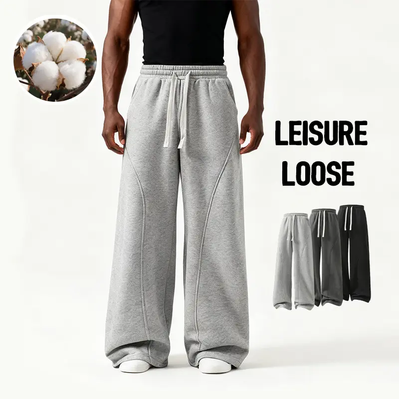 pants men sweatpants Men's Solid Thermal Lined Drawstring WaistPants,Casual Comfy Loose Fitting Trousers for Fall &Winter, Men's Bottoms for Daily Wear, Relaxed Fit, fleece sweatpants，school season