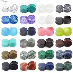 1pc Stone Ear Plug Tunnel Ear Piercings Earring Gauges Helix Piercing Ear Stretcher Ear Plugs Body Piercing Jewelry 5mm-16mm