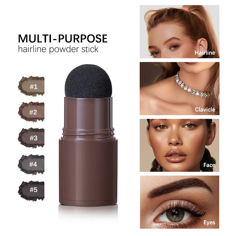 Multi-Functional Hairline Powder Eyebrow Powder, One-Touch Hairline Correction, Natural Coloring, Long-Lasting Makeup, Easy Application, Haircare