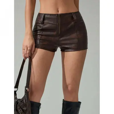 Brown Rhinestone Jorts TikTok Shop