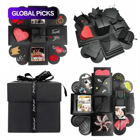 DIY Surprise Gift Box Design and Love Memory Scrapbook, Themed Album Box for Wedding, Birthday, Anniversary, Valentine's Day and Christmas Gifts #GLOBAL PICKS