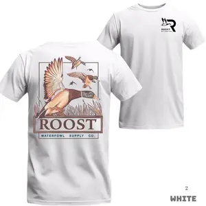 Roost Waterfowl Duck Flight T-Shirt, Vintage Outdoor Graphic Tee, Soft Cotton Blend Shirt, Country Lifestyle Apparel for Men & Women, Southern Wildlife Gift
