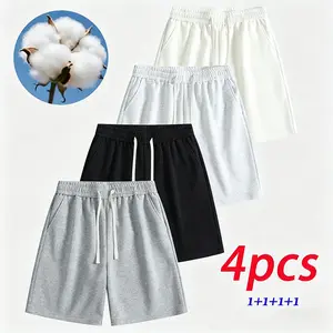 Men's Solid Pocket Waist Shorts, Lightweight Breathable Shorts, Casual Breathable Comfortable Shorts for Running Gym Workout, Men's Bottoms for All Seasons