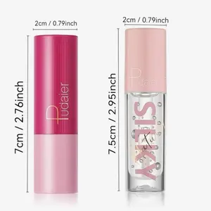 Silky Smooth Lippie Stick & Nourishing Lip Oil Set, Moisturized Lipstick & Lipgloss Lip Care Cosmetic, Glossy Formula for Makeup Use