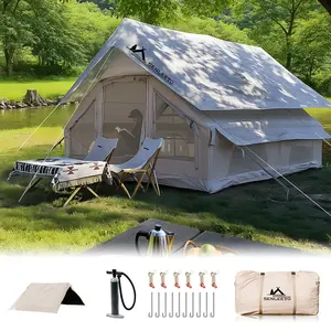 Senleeto 129 Sq Ft Two-Story Inflatable Glamping House, Waterproof Blow Up Tent with Stove Jack and AC Port, Quick Setup, Mesh Skylight
