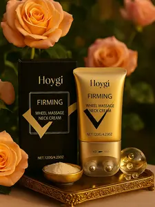 HOYGI Firming Neck Cream with Massage Roller Collagen Hyaluronic Acid Sculpt & Hydrate 120g Non-Greasy Fast-Absorbing for All Skin Types