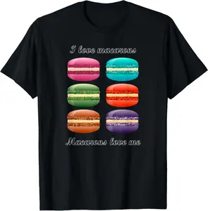 100% cotton Unisex I love Macarons For Macaroon Cupcake Candy Sweet Cake Lover T-Shirt