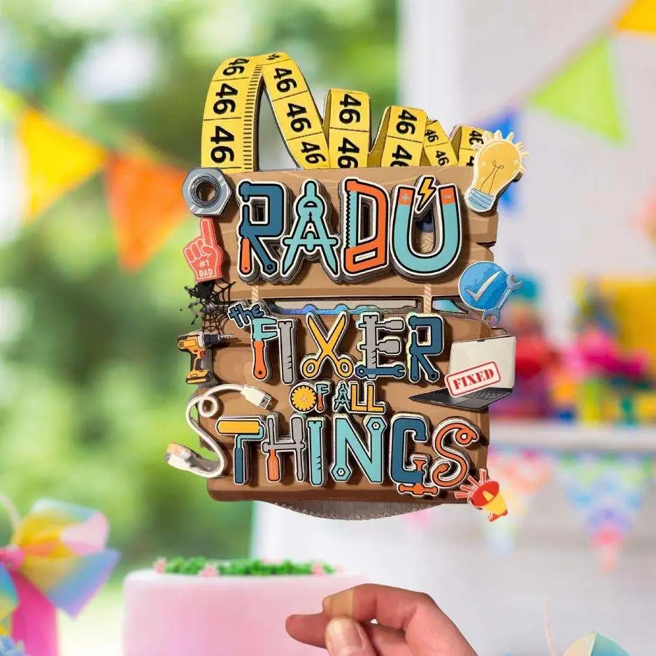 Personalized Handyman Birthday Cake Topper