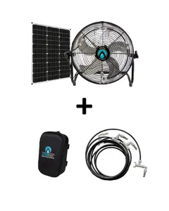 Portable Misting Fan with Solar Power & High-Pressure Mist Pump – Includes 16ft Mist Line | ExtremeMist
