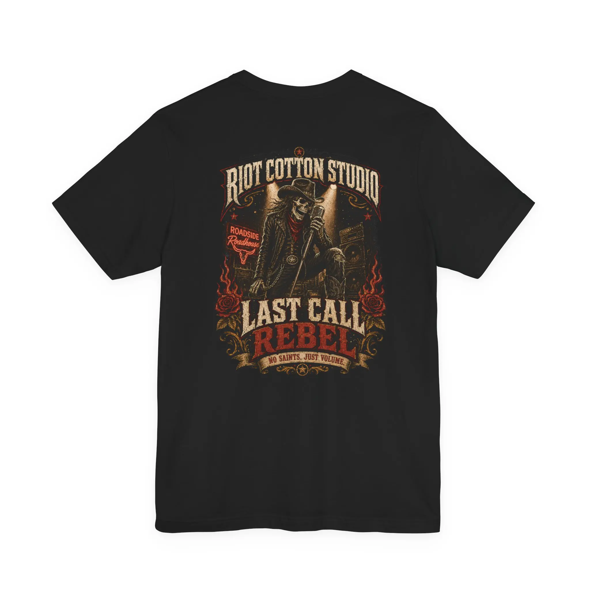Last Call Rebel – Outlaw Rock Graphic Tee | RCS Front Chest & Back Print