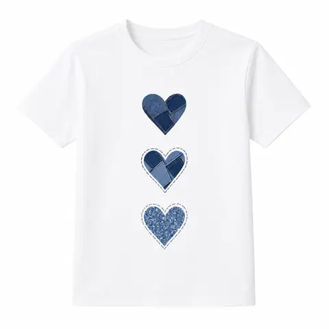 Women's Sporty Chic Round Neck Casual Short Sleeve Top - Graphic Print Heart Art, Soft Stretch Normal Type Fabric, Ideal for Summer Sports, Casual Meetups