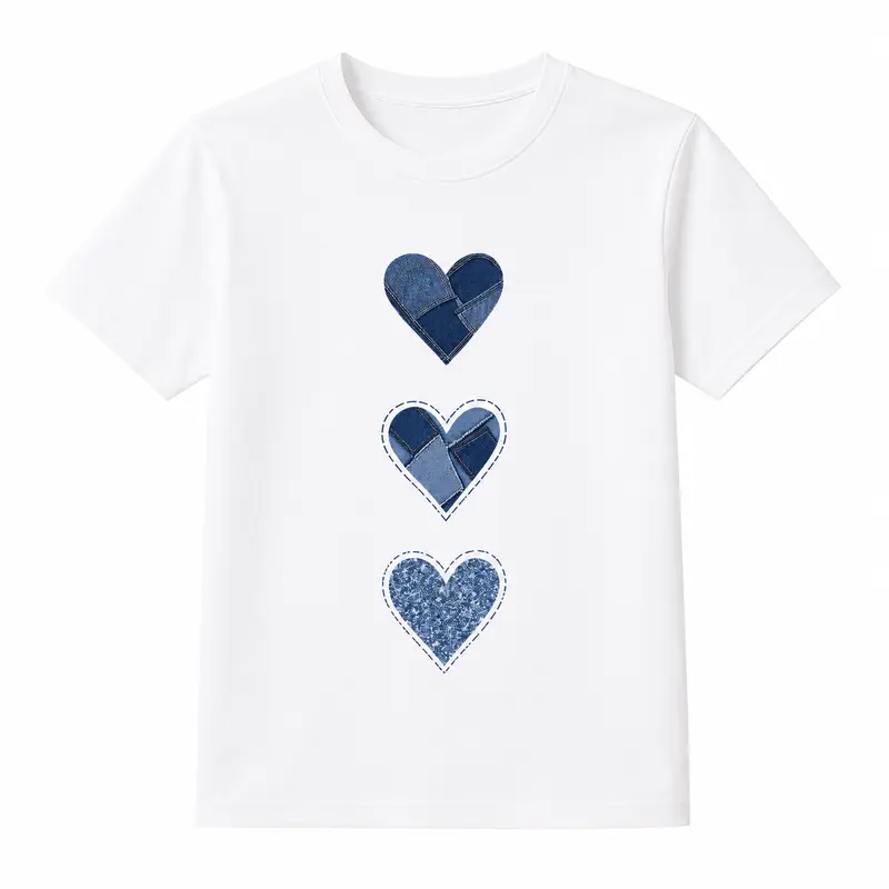 Women's Sporty Chic Round Neck Casual Short Sleeve Top - Graphic Print Heart Art, Soft Stretch Normal Type Fabric, Ideal for Summer Sports, Casual Meetups
