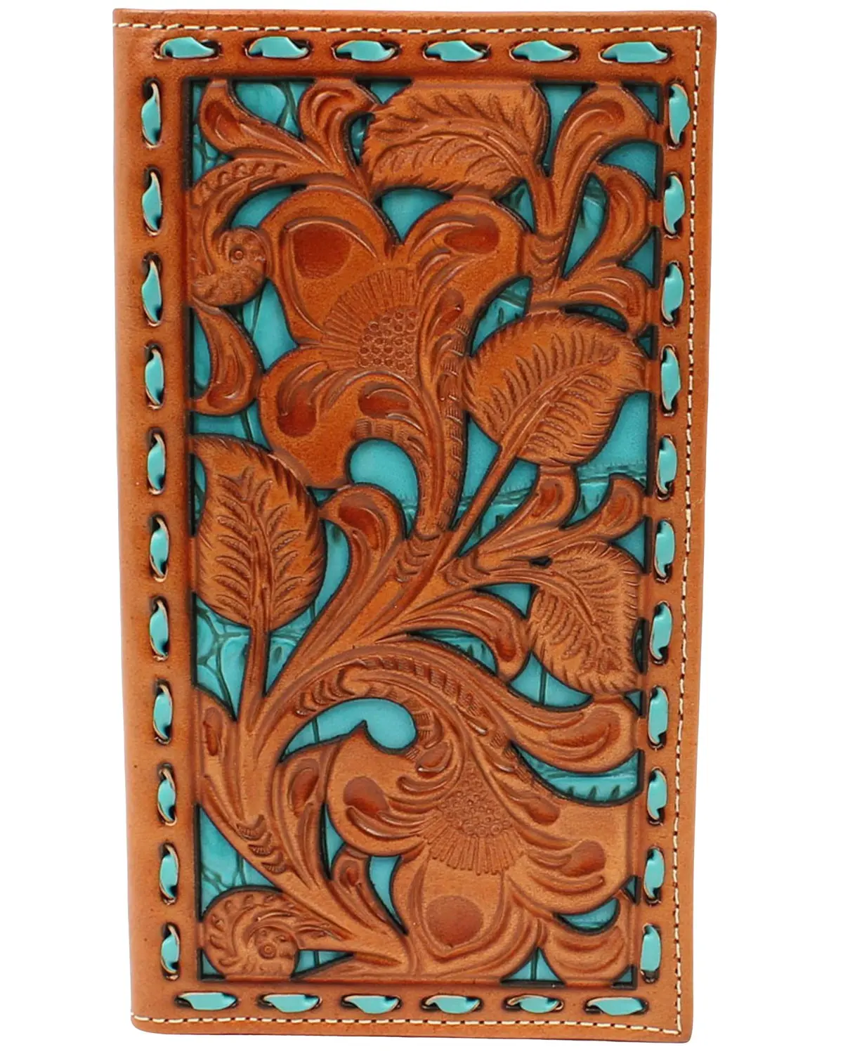 M & F Western Men's Nocona Men'S Filigree With Turquoise Underlay Wallet - N5417933
