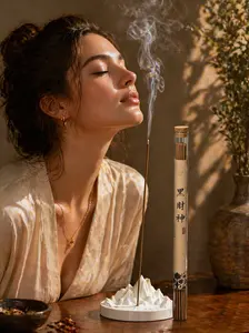 Black Wealth God Herbal Incense Stick 10g | Natural Aromatherapy Incense for Relaxation, Sleep Atmosphere & Stress Relief | Traditional Sacred Herbal Scent for Home & Meditation