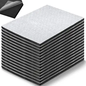 20 Pack Car Heat Sound Deadening Insulation Mat, Aluminum Foil Finish for Auto Hood Engine Roof Door Trunk Vehicle -16''x10''