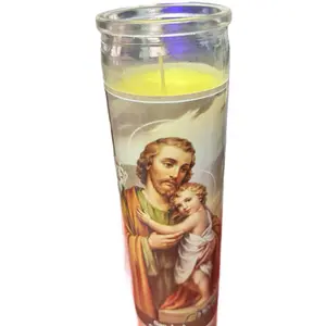 Saint Josè- Candles with Saint Josè- Image, Yellow Wax, Ideal for Religious Use