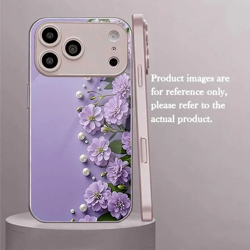 For iPhone 17 Lavender Purple Glass Case For iPhone 14/15 Plus/16 Pro Max Phone Case HNAB39PLQWE