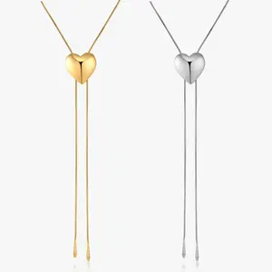 Adjustable Heart Bolo Necklace