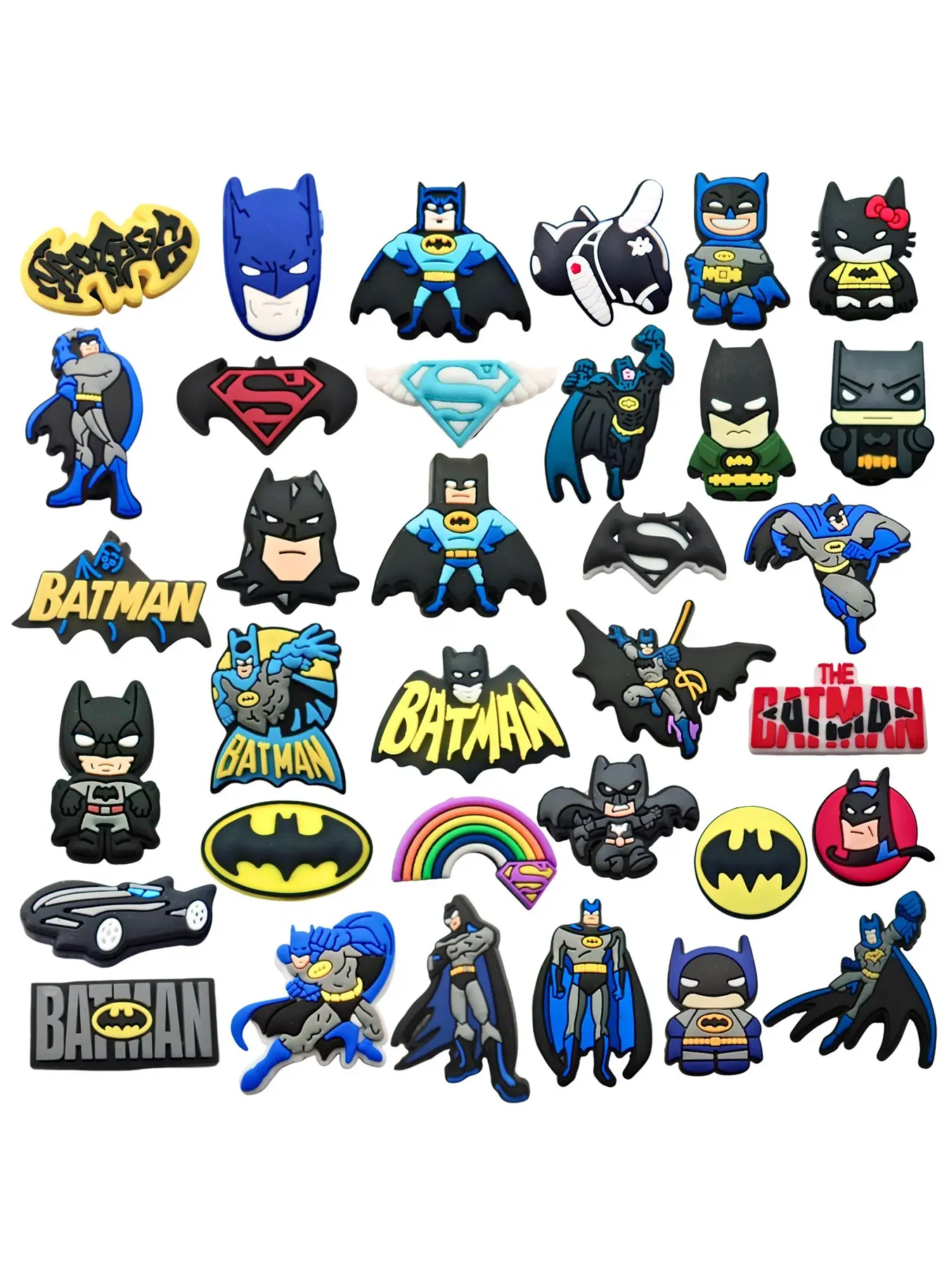17/12/34pcs Bat Mask Knight Shoes Accessories Shoe Flowers, Cute Anime Shoes Decoration, Luggage Decoration, Bag Accessories, Suitable for Birthday Gifts, Daily Matching