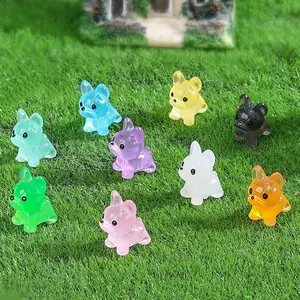 50pcs Glow-In-The-Dark Mini French Bulldog Ornaments, Cute Dog Decorations for Home and Office, Adorable Pet Collection