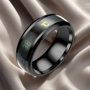 Hot-selling Smart Temperature-sensing Color-changing Ring in Europe and America, Niche, Non-fading Titanium Steel Couple Rings