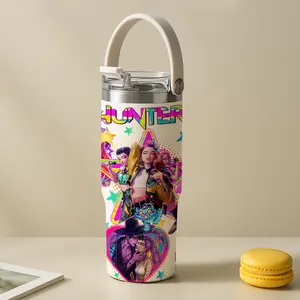 1 Pc 30oz insulated mug, double wall stainless steel vacuum cup, skinny leak-proof thermal mug, keeps hot 12 h/cold 24 h, colorful anime concert idol theme, stylish and durable,  travel tumbler, holiday birthday Christmas gift for women men friends