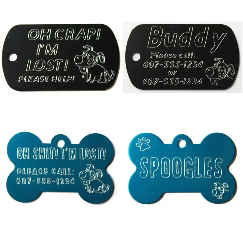 Oh crap...I'm lost! Engraved Funny Personalized Dog ID Tag for Pet Collar + ClarsonCreations Custom Stainless Steel Dog Tag & Bone Style