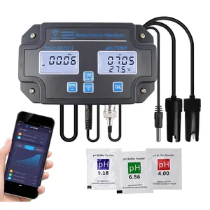 Quality Tester 6-in-1 pH/EC/TDS/Salinity/S.G and Temperature Meter with Wi-Fi Continuous Monitor Wall-Mounted pH Meter with ATC and Easy Calibration for Aquariums, Hydroponics